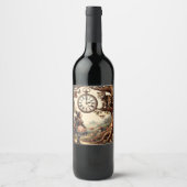 Alice & Cheshire Cat: Whimsical Wonderland Fantasy Wijn Etiket (Voorkant)