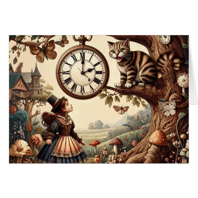 Alice & Cheshire Cat: Whimsische Fantasie Wereld (Voorkant Horizontaal)