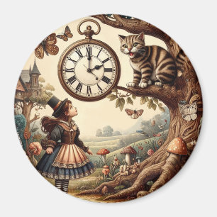 Alice & Cheshire Cat: Whimsische Fantasie Wereld Magneet