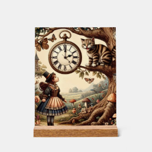 Alice & Cheshire Cat: Whimsische Wonderland Fantas Acryl Bord