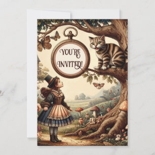Alice & Cheshire Cat: Whimsische Wonderland Fantas Kaart