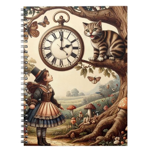 Alice & Cheshire Cat: Whimsische Wonderland Fantas Notitieboek (Voorkant)