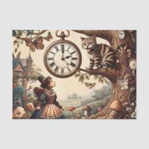 Alice & Cheshire Cat: Whimsische Wonderland Fantas Tissuepapier