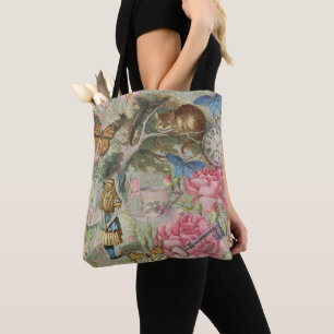 Alice Cheshire Cat Wonderland Tuin Boom Tote Bag