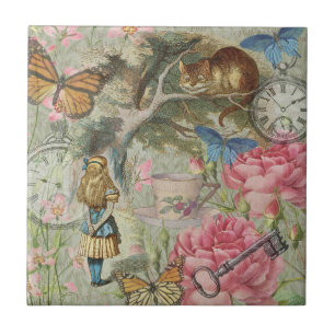 Alice Cheshire Kat Wonderland Boom Tuin Tegeltje