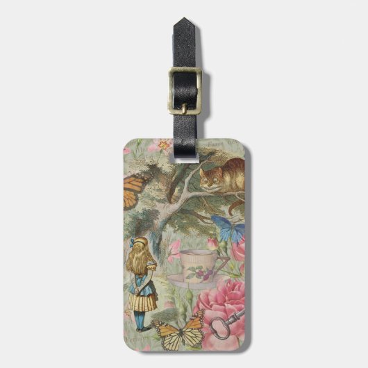 Alice Cheshire Kat Wonderland Boomgaard Bagagelabel (Voorkant verticaal)