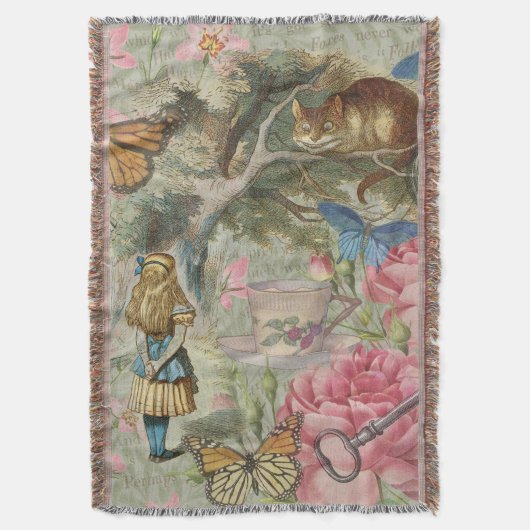 Alice Cheshire Kat Wonderland Boomgaard Deken (Voorkant Verticaal)