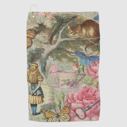 Alice Cheshire Kat Wonderland Boomgaard Golfhanddoek (Voorkant)