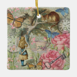 Alice Cheshire Kat Wonderland Boomgaard Keramisch Ornament