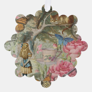 Alice Cheshire Kat Wonderland Boomgaard Ornament Kaart