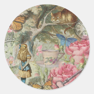 Alice Cheshire Kat Wonderland Boomgaard Ronde Sticker