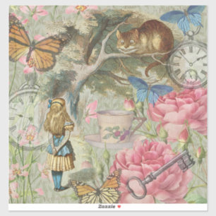 Alice Cheshire Kat Wonderland Boomgaard Sticker