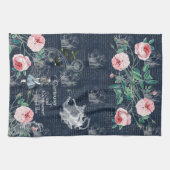 Alice Curioser Wonderland Blue Pink Tea Towel Theedoek (Horizontaal)