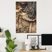 Alice & de Caterpillar van Arthur Rackham Poster (Thuiskantoor)