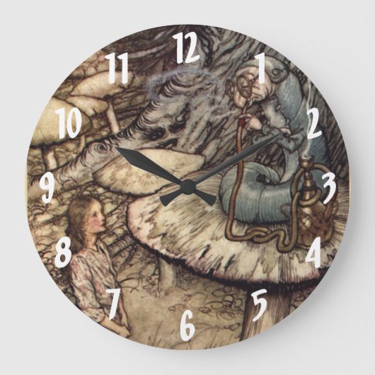 Alice & de Caterstone Arthur Rackham Wall Clock Grote Klok (Voorkant)