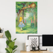 Alice & de Cheshire Cat Volledige Kleur Poster (Thuiskantoor)