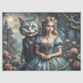 Alice & de Cheshire Kat Decoupage Tissuepapier (Voorkant)