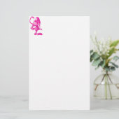 Alice & de Flamingo in Hot Pink Briefpapier (Staand voorkant)