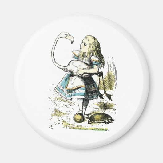 Alice & de Flamingo Lichte Pastels Magneet (Voorkant)