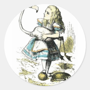Alice & de Flamingo Lichte Pastels Ronde Sticker