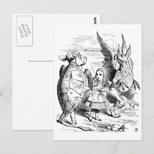 Alice, de Griffin en de Mock Turtle Dance Briefkaart (Voorkant / Achterkant)