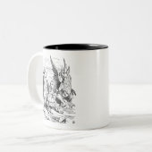 Alice, de Griffin en de Mock Turtle Dance Tweekleurige Koffiemok (Voorkant links)