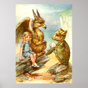 Alice, de Griffin en de Mock Turtle in Wonderland Poster