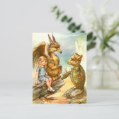ALICE, DE GRIFFIN EN DE SCHIMMELSCHILDPAD BRIEFKAART (Staand voorkant)