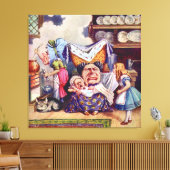 Alice, de hertogin & het varken Baby in de keuken Canvas Afdruk (Insitu (Woonkamer))