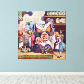 Alice, de hertogin & het varken Baby in de keuken Canvas Afdruk (Insitu (Houten vloer))