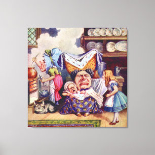 Alice, de hertogin & het varken Baby in de keuken Canvas Afdruk