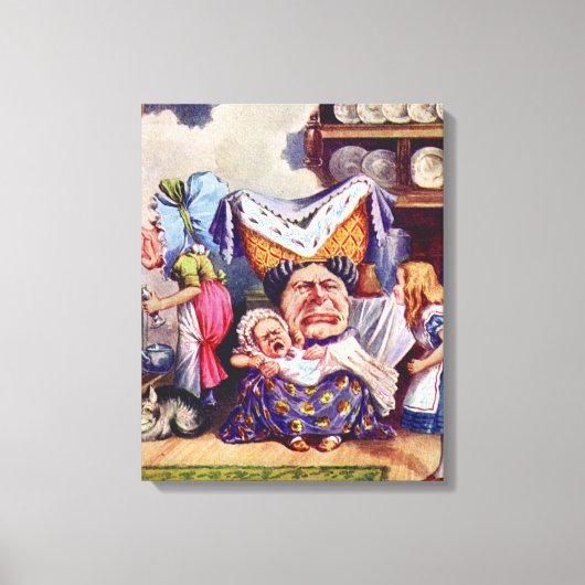 Alice, de hertogin & het varken Baby in de keuken Canvas Afdruk (Voorkant)