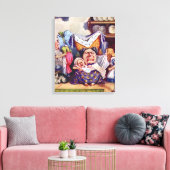 Alice, de hertogin & het varken Baby in de keuken Canvas Afdruk (Insitu (Woonkamer))