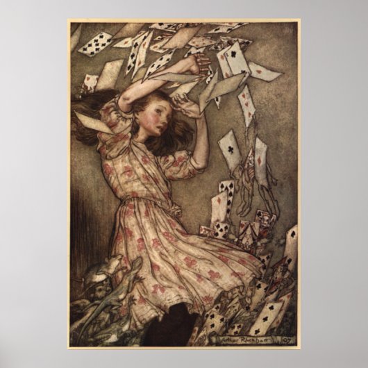 Alice & de Kaarten door Arthur Rackham Poster (Voorkant)