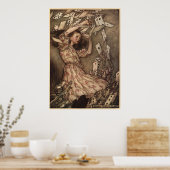 Alice & de Kaarten door Arthur Rackham Poster (Keuken)