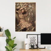 Alice & de Kaarten door Arthur Rackham Poster (Thuiskantoor)