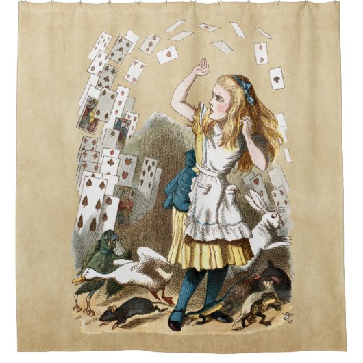 Alice & de Kaarten Douchegordijn (Voorkant)