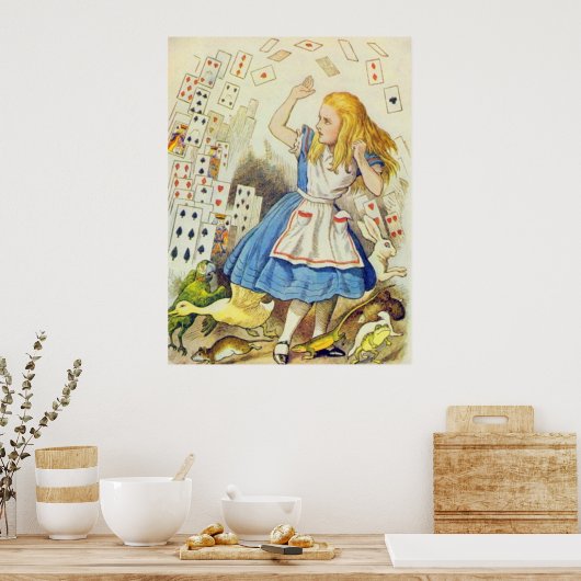 Alice & de Kaarten Volledige Kleur Poster (Keuken)