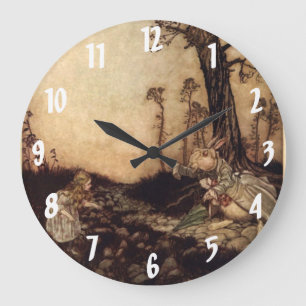 Alice & de Konijn Arthur Rackham Wall Clock Grote Klok