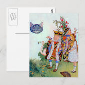 Alice, de koning van de harten & de Cheshire Cat Briefkaart (Voorkant / Achterkant)
