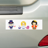 Alice, de Koningin en de Mad Hatter Bumpersticker (Op auto)