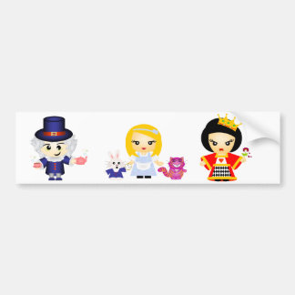 Alice, de Koningin en de Mad Hatter Bumpersticker