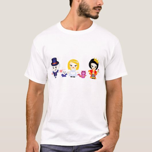 Alice, de Koningin en de Mad Hatter T-shirt (Voorkant)