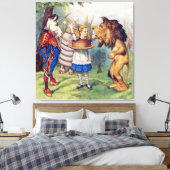 Alice, De Leeuw en de Unicorn in Wonderland Canvas Afdruk (Insitu (Slaapkamer))