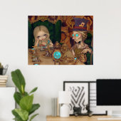 Alice & de Mad Hatter steampunk wonderland Print (Thuiskantoor)