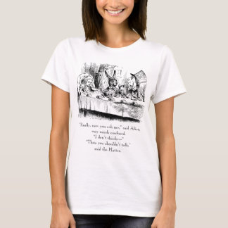Alice & de Mad Tea Party met 'talk'-citaat T-shirt