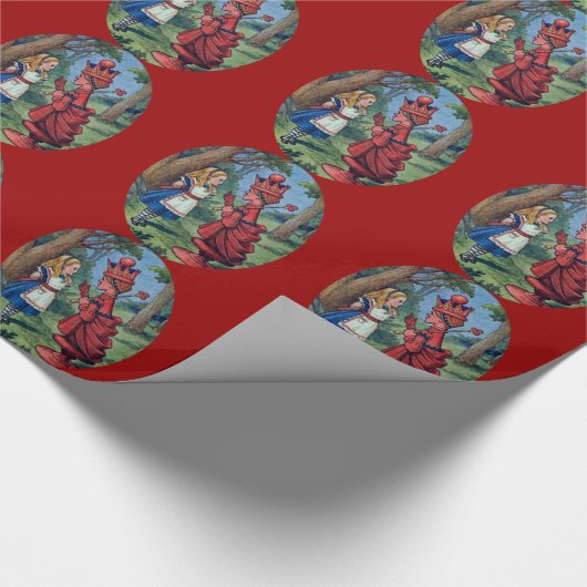 Alice & de Rode Koningin Cadeaupapier (Hoek)