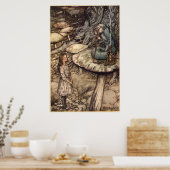 Alice & de Rups door Arthur Rackham Poster (Keuken)