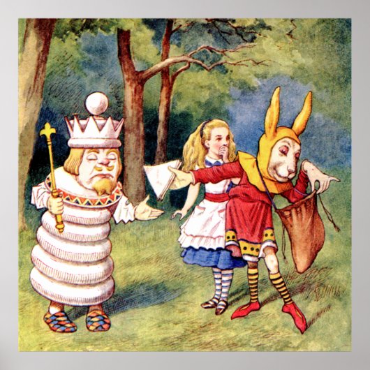 Alice, de Witte Koning en het Konijn in Wonderland Poster (Voorkant)