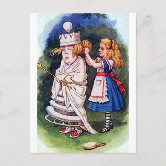 Alice & de Witte Koningin Briefkaart (Voorkant)
